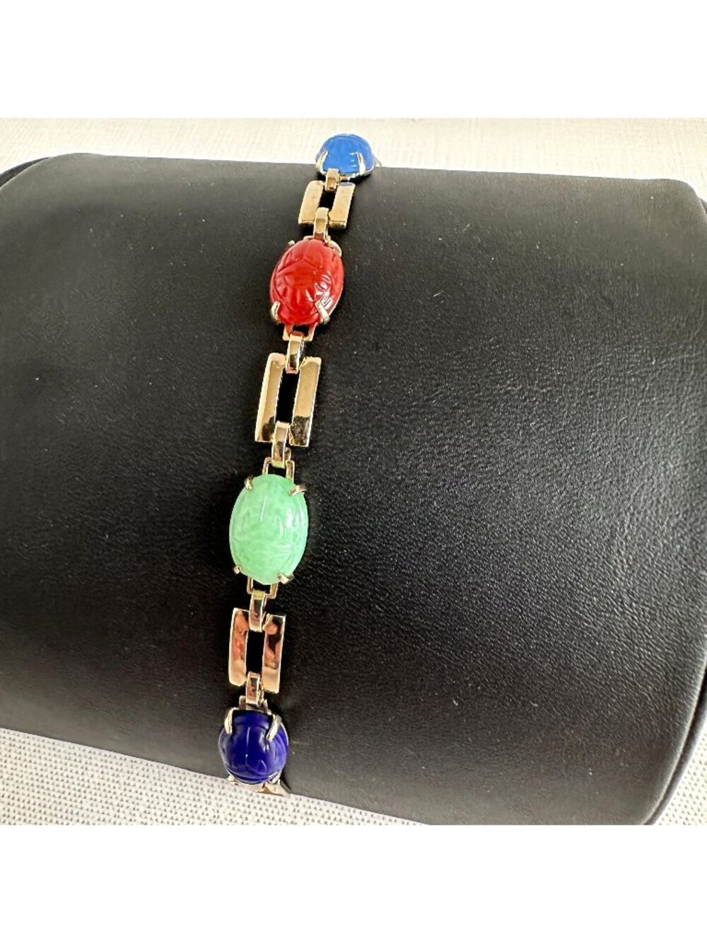 Vintage Scarab Bracelet 7"
